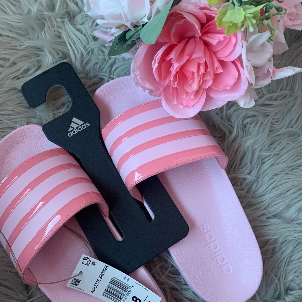 NWT Adidas Pink Slides ✨